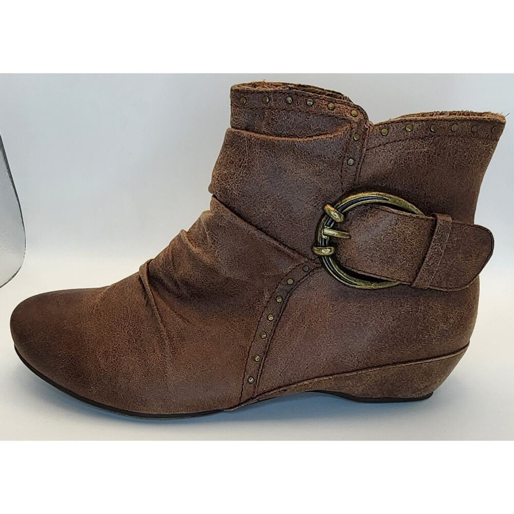 Bear Traps Ankle‎ Boots Brown Buckle Size 8m Zip Comfort Booties Women’s - Picture 6 of 12